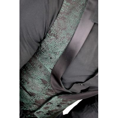 GIOVANNI PERA bezrękawnik, kamizelka męska ekskluzywna casual czarno zielona GG03 | Sklep GriShop.eu | Kamizelki