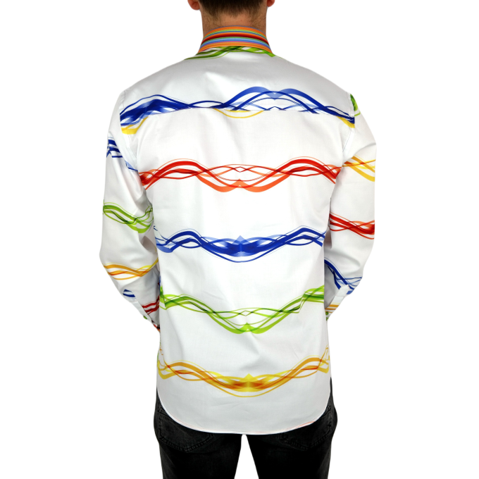 DANIEL BESSI Koszula męska fb731 biała kolorowa | Sklep GriShop.eu | Koszule