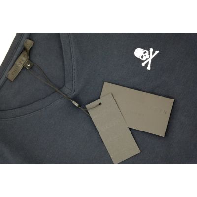 PHILIPP PLEIN T-shirt męski w serek, granatowy | Sklep GriShop.eu | Koszulki