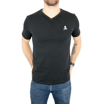 PHILIPP PLEIN T-shirt męski w serek, czarny | Sklep GriShop.eu | Koszulki