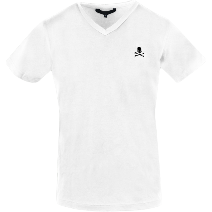 PHILIPP PLEIN T-shirt męski w serek, biały | Sklep GriShop.eu | Koszulki