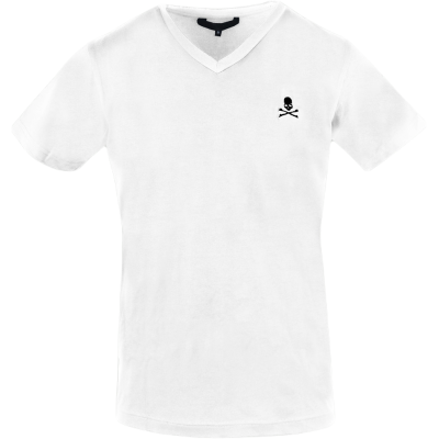 PHILIPP PLEIN T-shirt męski w serek, biały | Sklep GriShop.eu | Koszulki