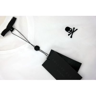 PHILIPP PLEIN T-shirt męski w serek, biały | Sklep GriShop.eu | Koszulki