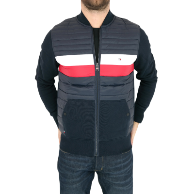 TOMMY HILFIGER Bluza męska BLTH27 granatowa, bomberka | Grishop | Bluzy