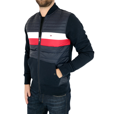 TOMMY HILFIGER Bluza męska BLTH27 granatowa, bomberka | Grishop | Bluzy