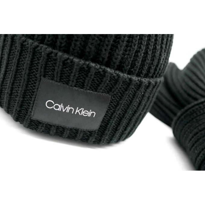 CALVIN KLEIN Zestaw czapka i szalik męski , czarny | Sklep GriShop.eu | Galanteria i dodatki