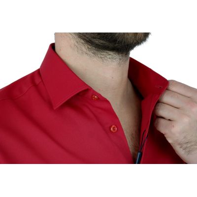 DANIEL BESSI Koszula męska fb021 czerwona, lycra | Sklep GriShop.eu | Koszule