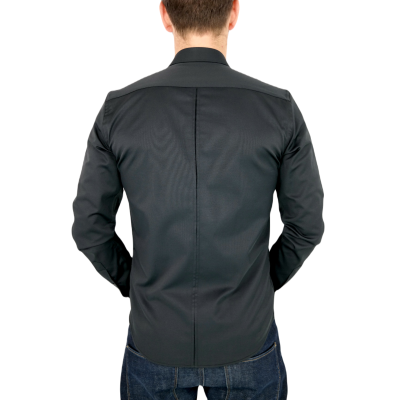 DANIEL BESSI Koszula męska fb003L czarna, lycra | Sklep GriShop.eu | Koszule