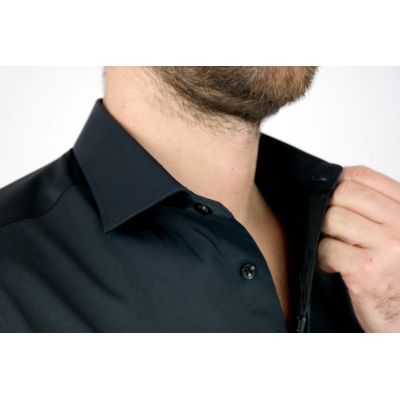 DANIEL BESSI Koszula męska fb003L czarna, lycra | Sklep GriShop.eu | Koszule