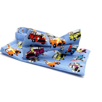 GIOVANNI PERA elegancka mucha muszka kolorowa samochody auta kratka mini | Sklep GriShop.eu | Galanteria i dodatki