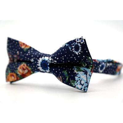 GIOVANNI PERA elegancka mucha muszka kolorowa kwiaty granatowa | Sklep GriShop.eu | Galanteria i dodatki