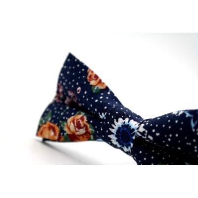 GIOVANNI PERA elegancka mucha muszka kolorowa kwiaty granatowa | Sklep GriShop.eu | Galanteria i dodatki