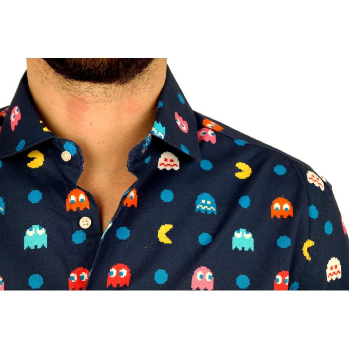 OPPOSUITS Koszula męska PAC-MAN kolorowa, granatowa | Sklep GriShop.eu | Koszule