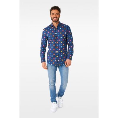 OPPOSUITS Koszula męska PAC-MAN kolorowa, granatowa | Sklep GriShop.eu | Koszule
