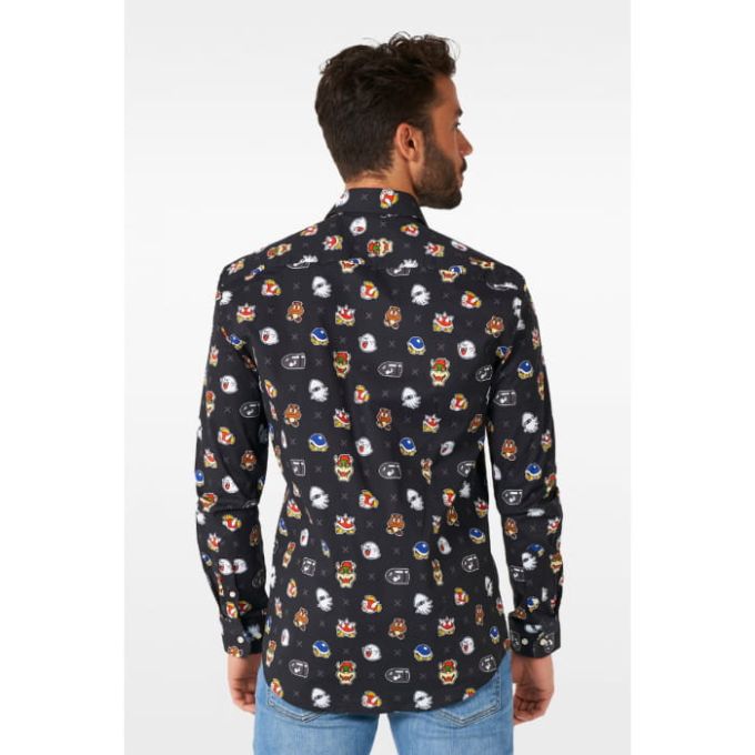 OPPOSUITS Koszula męska SUPER MARIO czarna, wesoła, gra | Sklep GriShop.eu | Koszule