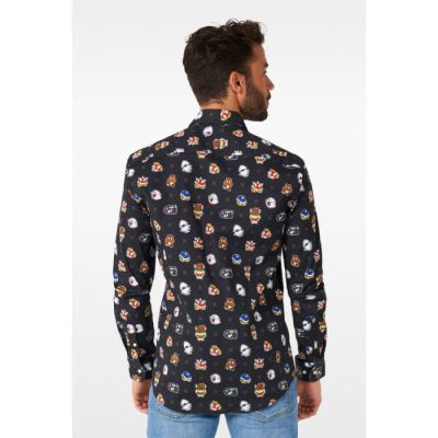 OPPOSUITS Koszula męska SUPER MARIO czarna, wesoła, gra | Sklep GriShop.eu | Koszule