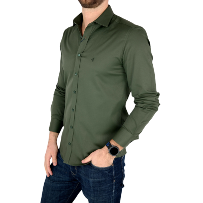 DANIEL BESSI Koszula męska fb022 khaki, lycra | Sklep GriShop.eu | Koszule