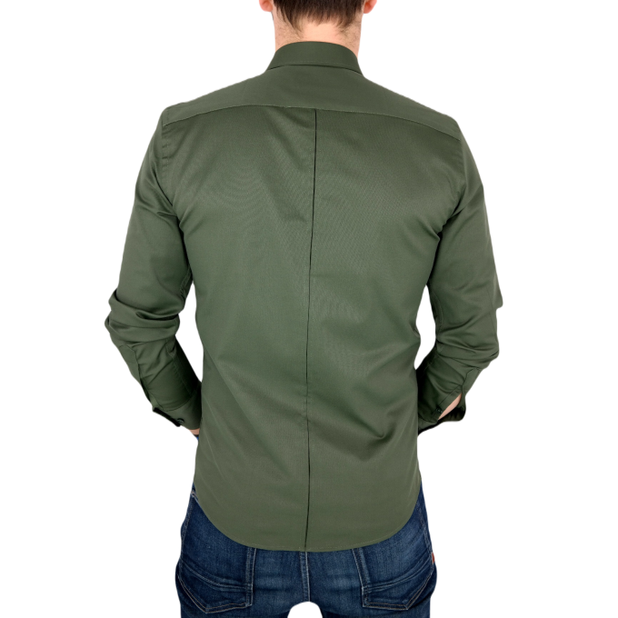DANIEL BESSI Koszula męska fb022 khaki, lycra | Sklep GriShop.eu | Koszule
