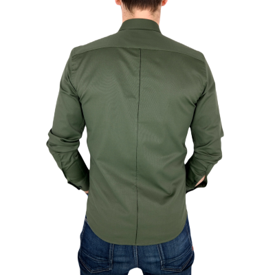 DANIEL BESSI Koszula męska fb022 khaki, lycra | Sklep GriShop.eu | Koszule