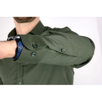 DANIEL BESSI Koszula męska fb022 khaki, lycra | Sklep GriShop.eu | Koszule