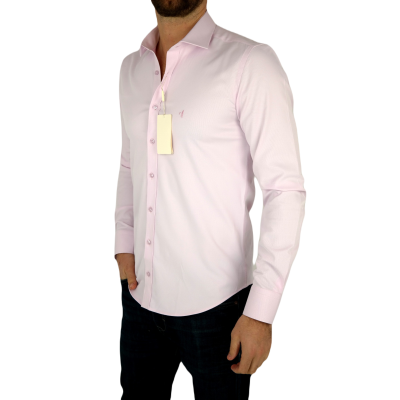 DANIEL BESSI Koszula męska fb017L jasny róż, lycra | Sklep GriShop.eu | Koszule