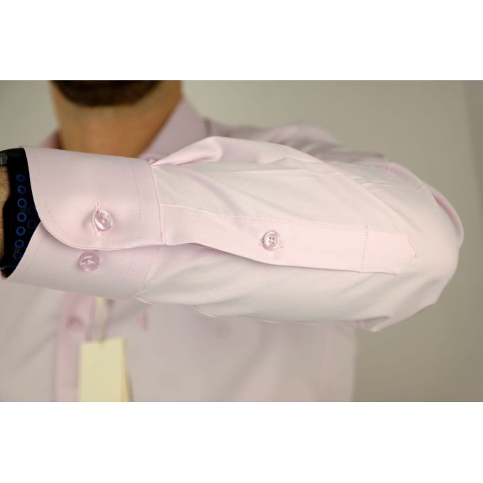 DANIEL BESSI Koszula męska fb017L jasny róż, lycra | Sklep GriShop.eu | Koszule