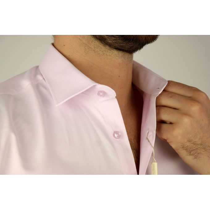 DANIEL BESSI Koszula męska fb017L jasny róż, lycra | Sklep GriShop.eu | Koszule