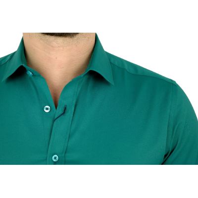 DANIEL BESSI Koszula męska fb023 zielona, lycra | Sklep GriShop.eu | Koszule