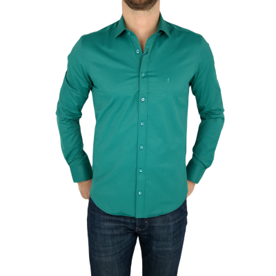 DANIEL BESSI Koszula męska fb023 zielona, lycra | Sklep GriShop.eu | Koszule