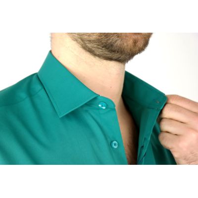 DANIEL BESSI Koszula męska fb023 zielona, lycra | Sklep GriShop.eu | Koszule