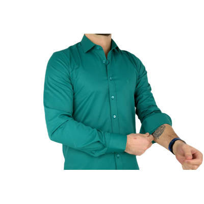 DANIEL BESSI Koszula męska fb023 zielona, lycra | Sklep GriShop.eu | Koszule