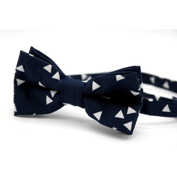 GIOVANNI PERA elegancka mucha muszka granatowa w trójkąty | Sklep GriShop.eu | Muszki