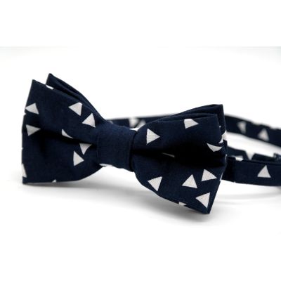 GIOVANNI PERA elegancka mucha muszka granatowa w trójkąty | Sklep GriShop.eu | Muszki