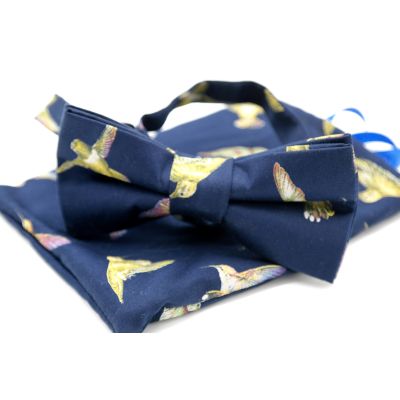GIOVANNI PERA elegancka mucha muszka granatowa w ptaki | Sklep GriShop.eu | Muszki