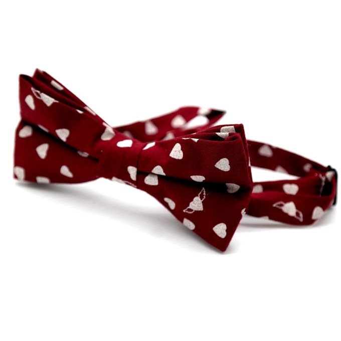 GIOVANNI PERA elegancka mucha muszka MGP23 czerwona w serduszka | Sklep GriShop.eu | Muszki