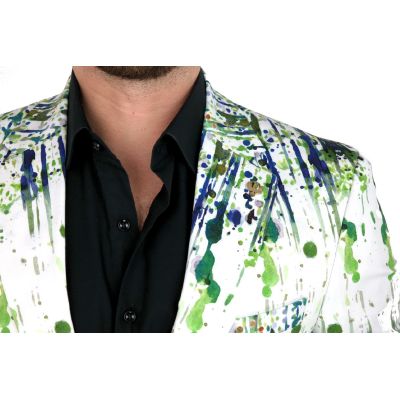 MARCO MILANO Marynarka męska M07 kolorowa farba zielona niebieska, biała | Sklep GriShop.eu | Marynarki