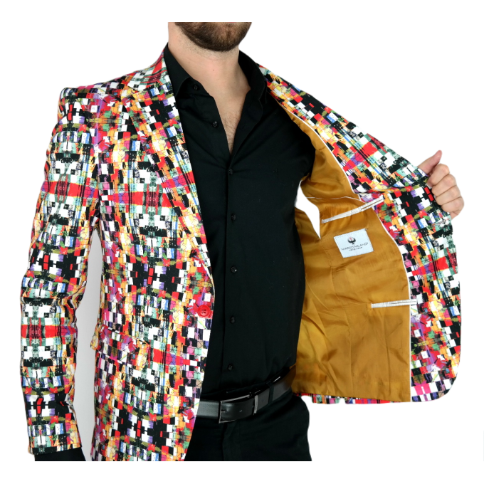 MARCO MILANO Marynarka męska M01 kolorowa, wesoła kostka | Sklep GriShop.eu | Marynarki