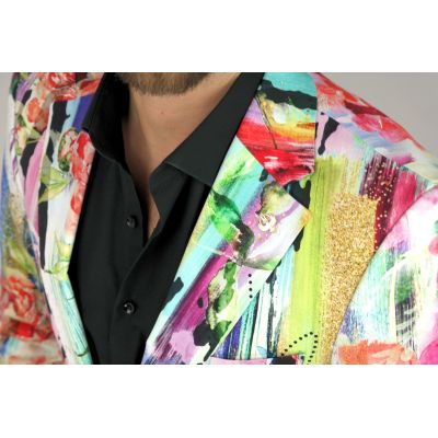 MARCO MILANO Marynarka męska M13 kolorowa w pasy, kwiatki wesoła | Sklep GriShop.eu | Marynarki