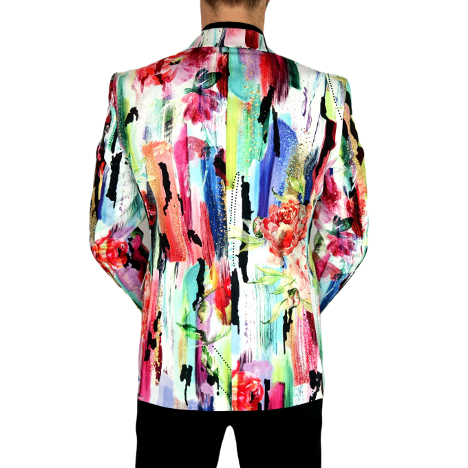 MARCO MILANO Marynarka męska M13 kolorowa w pasy, kwiatki wesoła | Sklep GriShop.eu | Marynarki