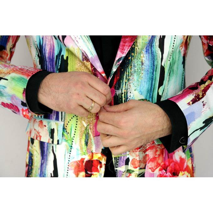 MARCO MILANO Marynarka męska M13 kolorowa w pasy, kwiatki wesoła | Sklep GriShop.eu | Marynarki