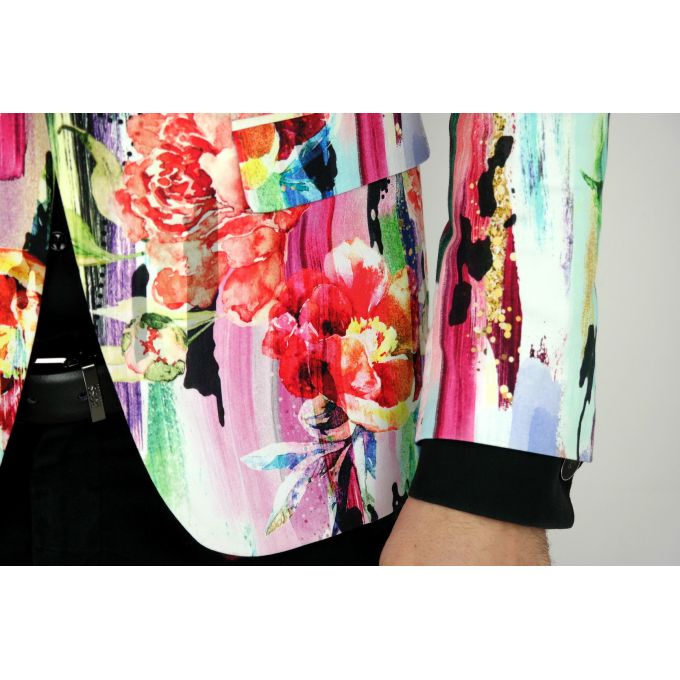 MARCO MILANO Marynarka męska M13 kolorowa w pasy, kwiatki wesoła | Sklep GriShop.eu | Marynarki