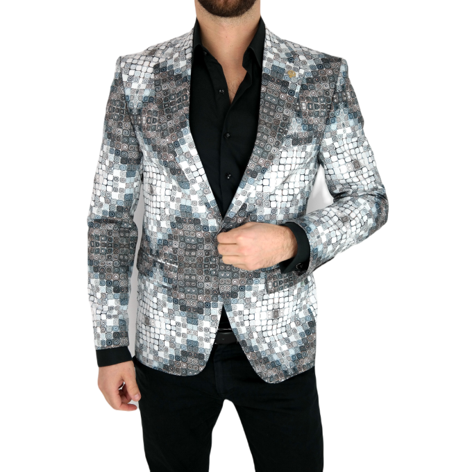 MARCO MILANO Marynarka męska M03 kolorowa mozaika, kafelki | Sklep GriShop.eu | Marynarki