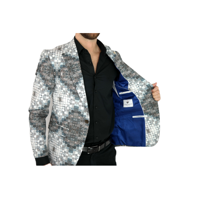 MARCO MILANO Marynarka męska M03 kolorowa mozaika, kafelki | Sklep GriShop.eu | Marynarki