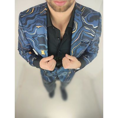 GIOVANNI PERA Marynarka męska ekskluzywna fale D805 SŁOJE sceniczna, kolorowa, imprezowa, casual | Sklep GriShop.eu | Strona głó