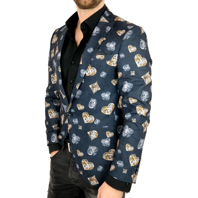GIOVANNI PERA Marynarka męska D806 imprezowa, gra, poker, karty, casual, granatowa,srebrna, złota | Sklep GriShop.eu | Strona gł