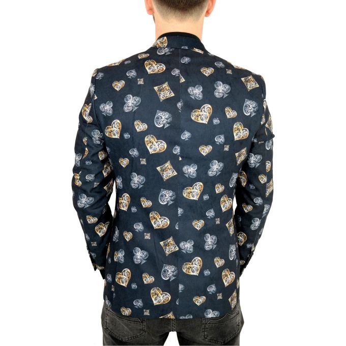 GIOVANNI PERA Marynarka męska D806 imprezowa, gra, poker, karty, casual, granatowa,srebrna, złota | Sklep GriShop.eu | Strona gł