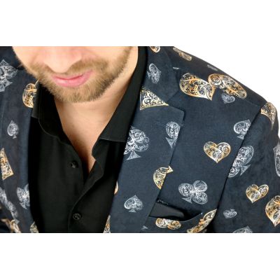 GIOVANNI PERA Marynarka męska D806 imprezowa, gra, poker, karty, casual, granatowa,srebrna, złota | Sklep GriShop.eu | Strona gł