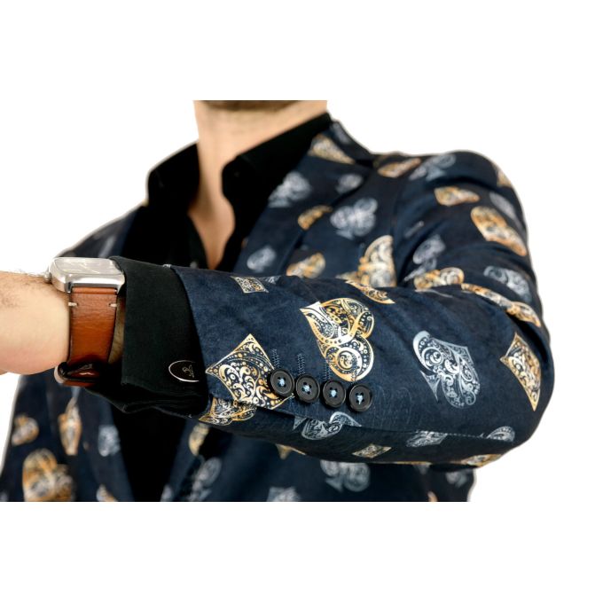 GIOVANNI PERA Marynarka męska D806 imprezowa, gra, poker, karty, casual, granatowa,srebrna, złota | Sklep GriShop.eu | Strona gł
