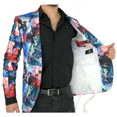 GIOVANNI PERA Marynarka męska D807 imprezowa, casual, kolorowa, zdjęcia, muzyczna | Sklep GriShop.eu | Strona główna