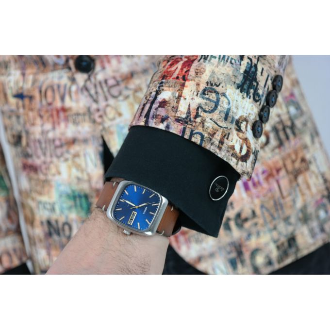 GIOVANNI PERA Marynarka męska D809 casual, beżowa, napisy, kolorowa | Sklep GriShop.eu | Marynarki